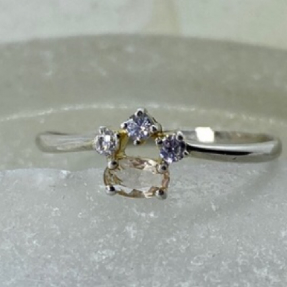 Paw Print Ring 925 Sterling Silver 8.5 Crystals